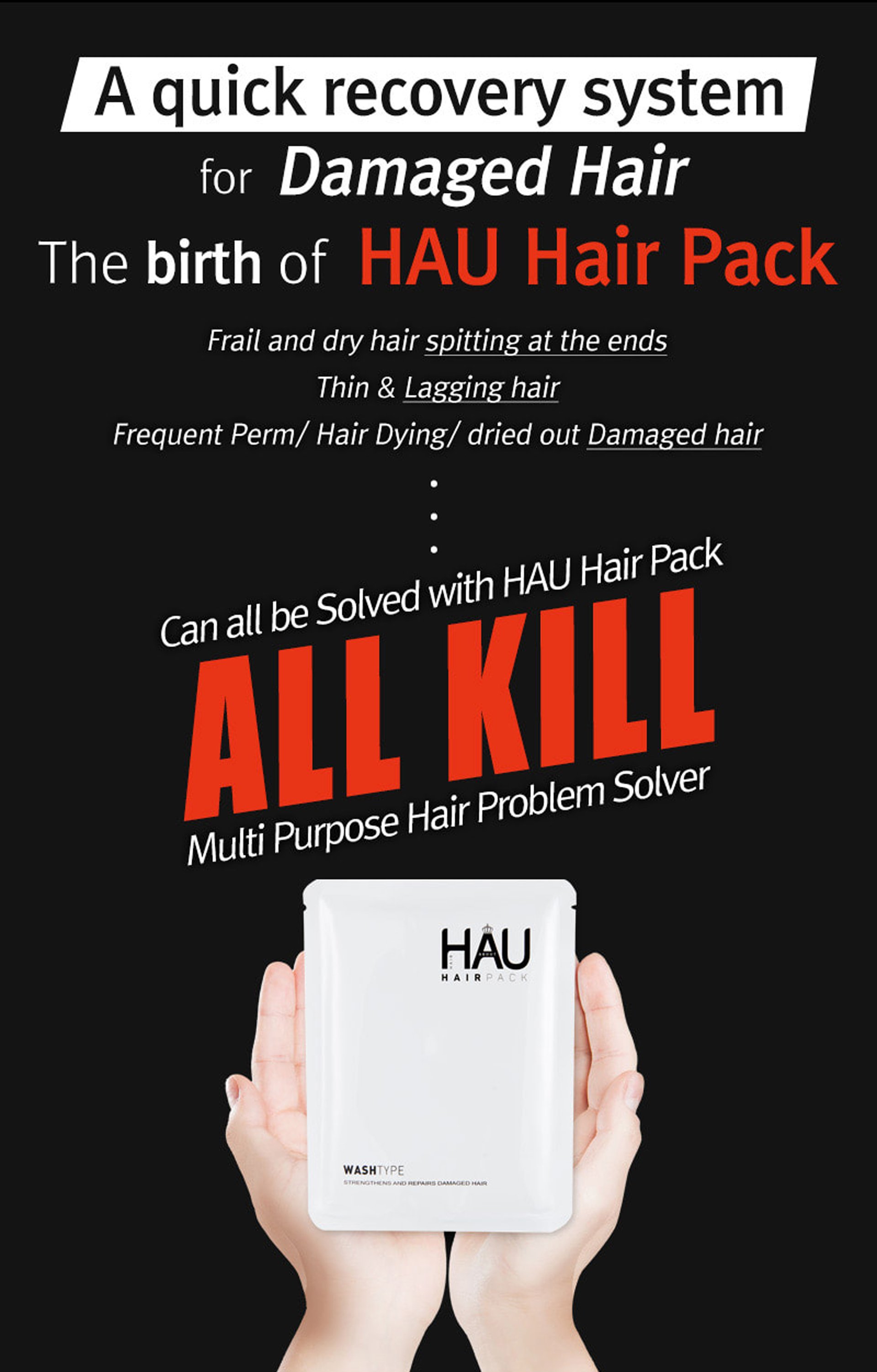 HAU Professional Hair Pack for dry damaged hair, showcasing the packaging and texture of the product.